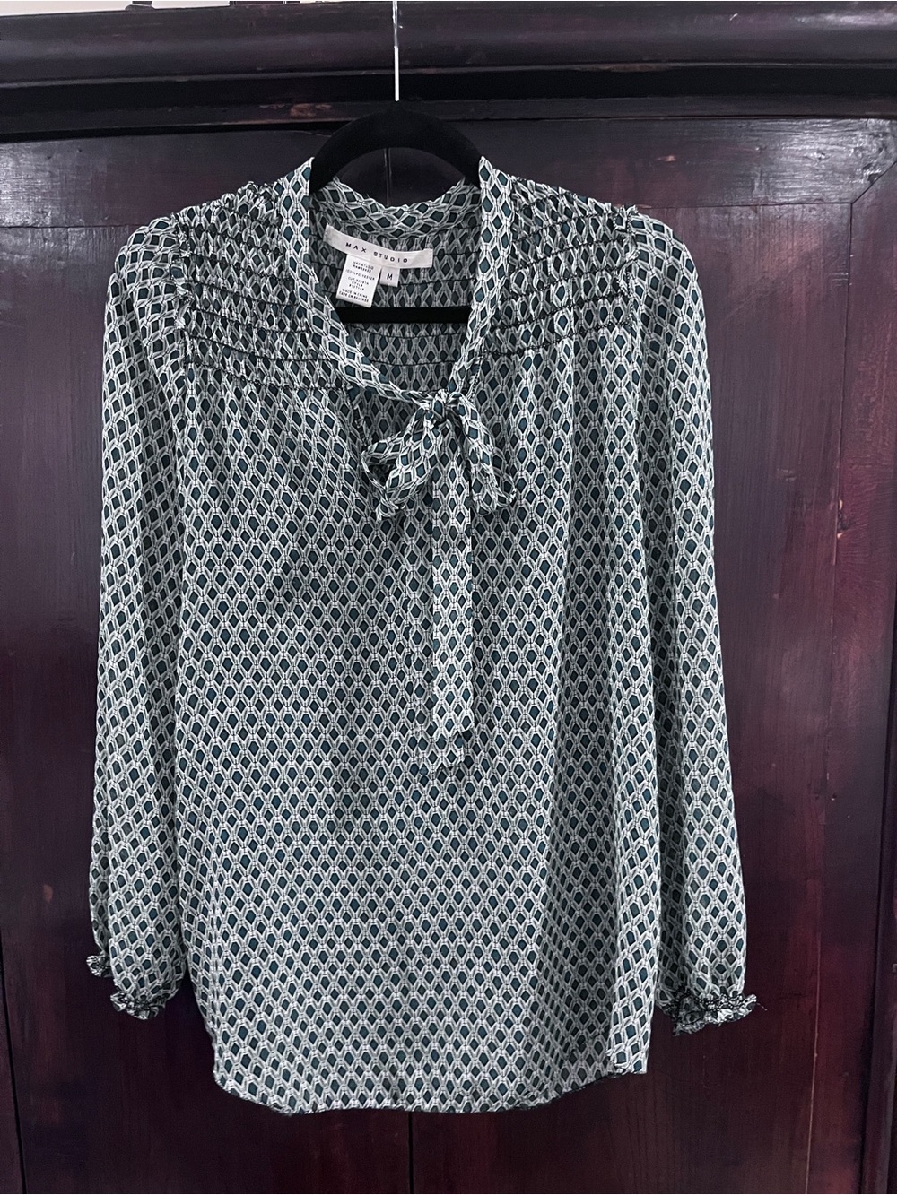 Max Studio Tunic with Bow Tie-Size M